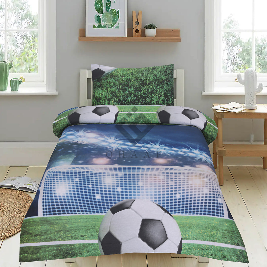 FOOTBALL GREEN BEDSHEET SET Aspire Bedding