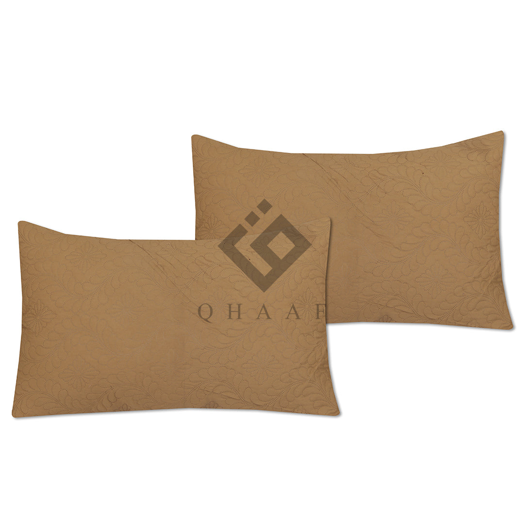 BEIGE QUILTED PILLOW COVERS