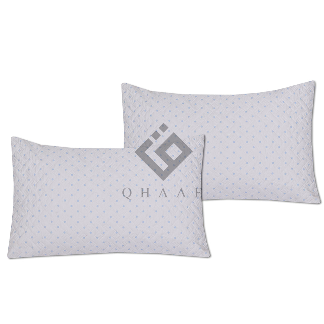 WHITE DOTTED QUILTED PILLOW COVERS