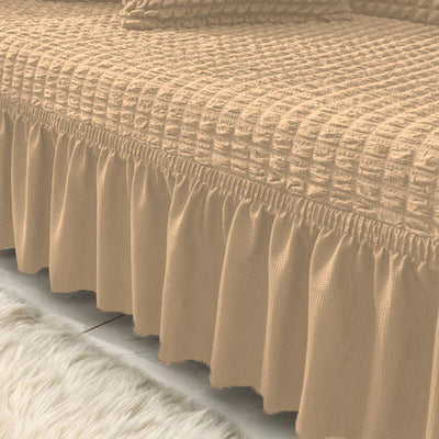 BEIGE FITTED BUBBLE SOFA COVER