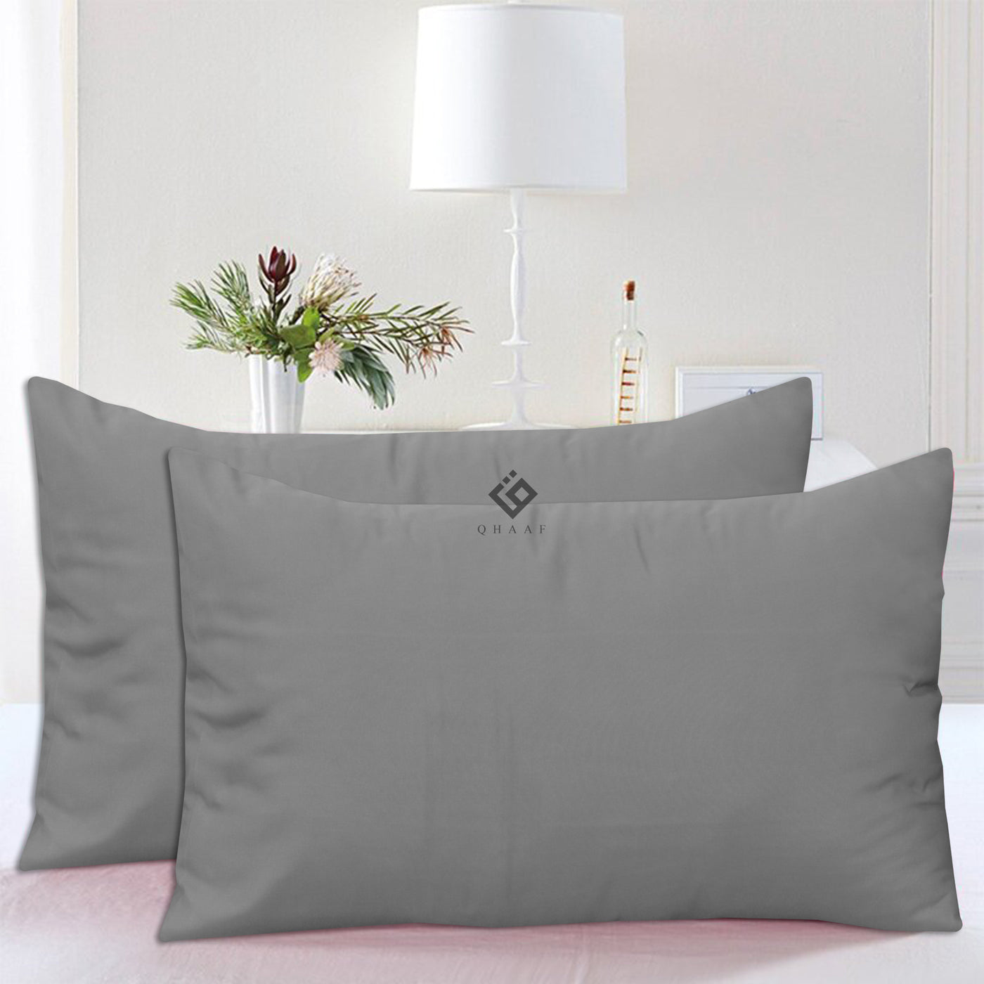 SILVER  DYED PILLOW COVERS