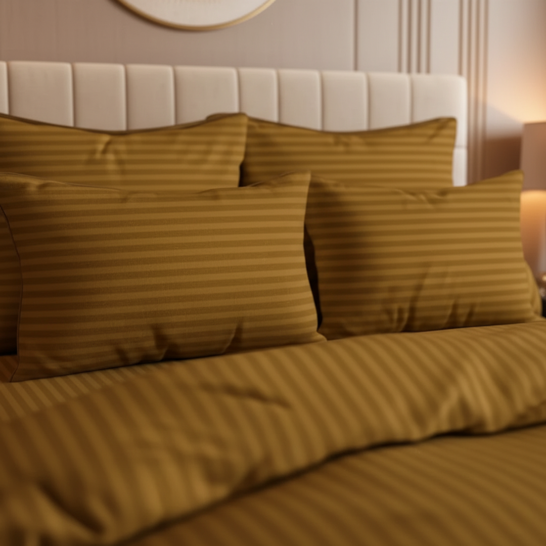 COPPER stripe Winter Comforter Set- 8 Pcs