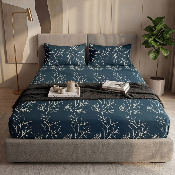 GREY BUNCH FITTED SHEET - (PREMIUM)