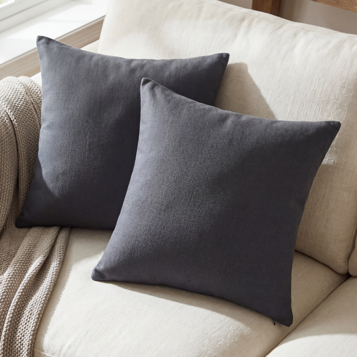 GREY DYED CUSHION COVER (PACK OF 2)