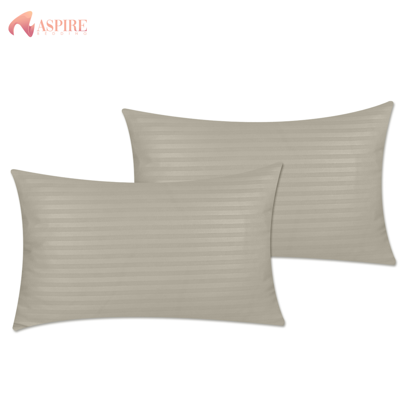 GREY SATIN STRIPE PILLOW COVERS