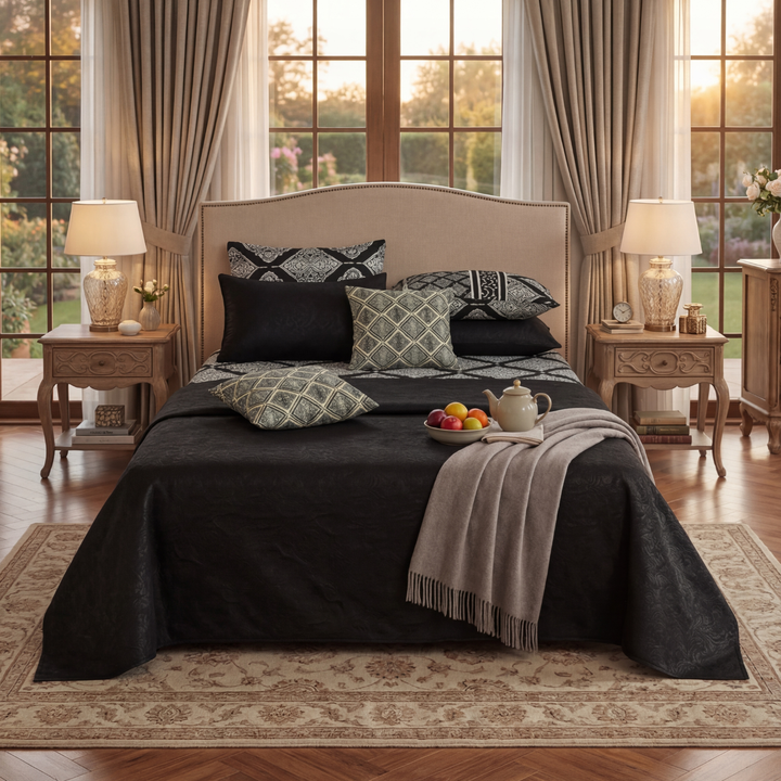 BLACK DIVINE Winter Comforter Set- 8 Pcs