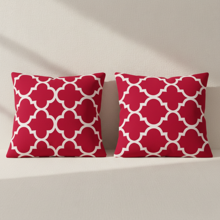 RED PENDORA CUSHION COVER (PACK OF 2)