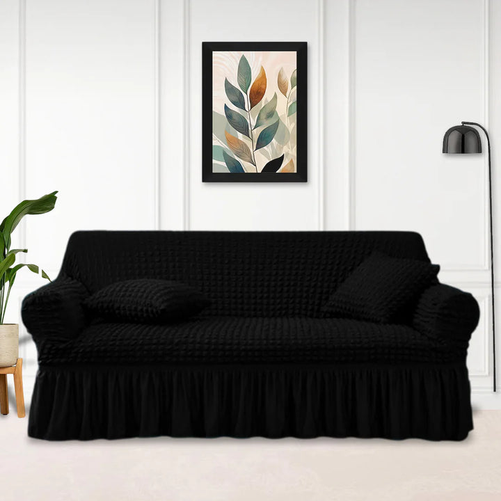 BLACK FITTED BUBBLE SOFA COVER