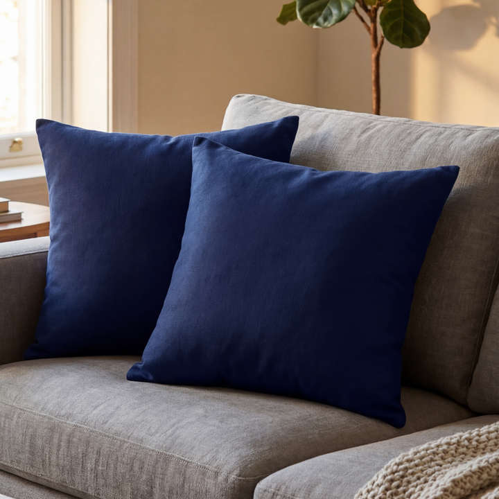 NAVY DYED CUSHION COVER (PACK OF 2)