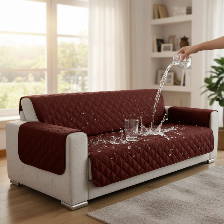 D.BROWN WATERPROOF QUILTED SOFA COVER