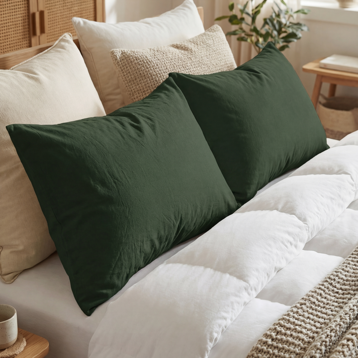 GREEN DYED PILLOW COVERS