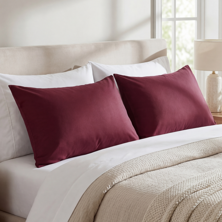 MAROON DYED PILLOW COVERS