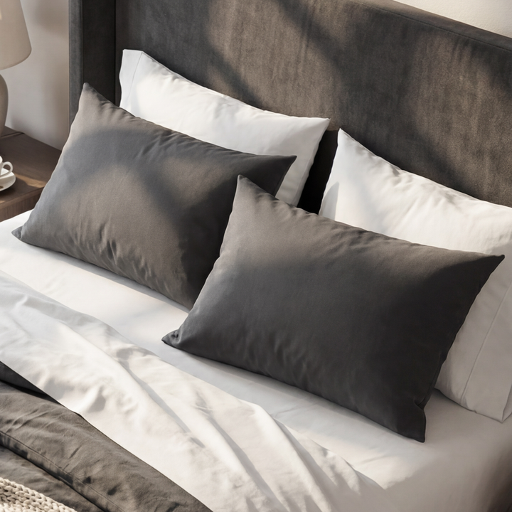 GREY DYED PILLOW COVERS