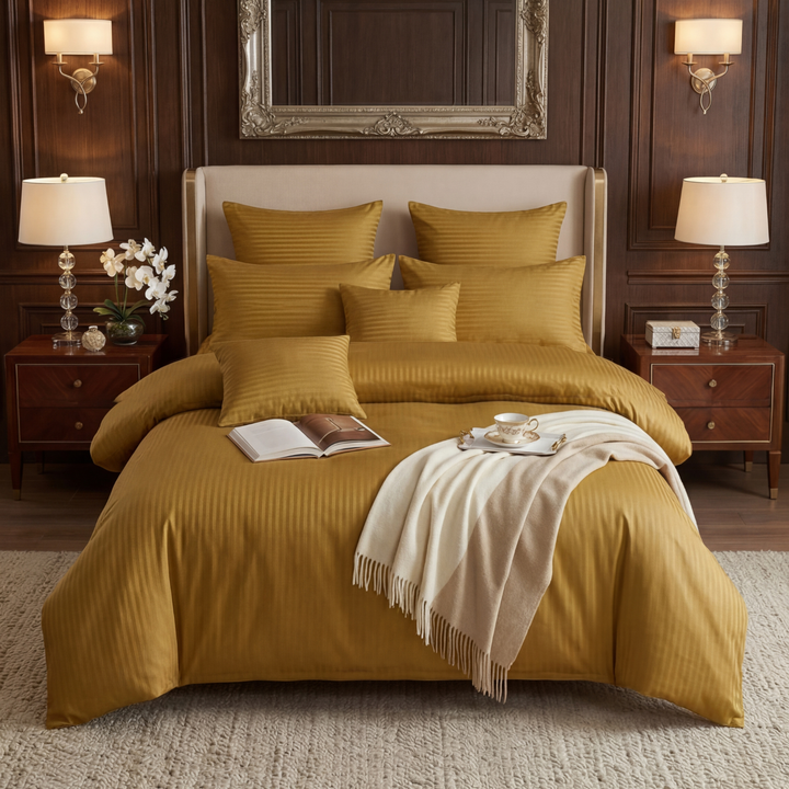 COPPER stripe Winter Comforter Set- 8 Pcs