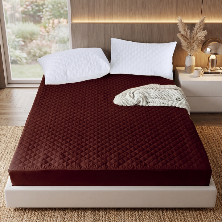 D.BROWN  QUILTED WATERPROOF MATTRESS FITTED COVER