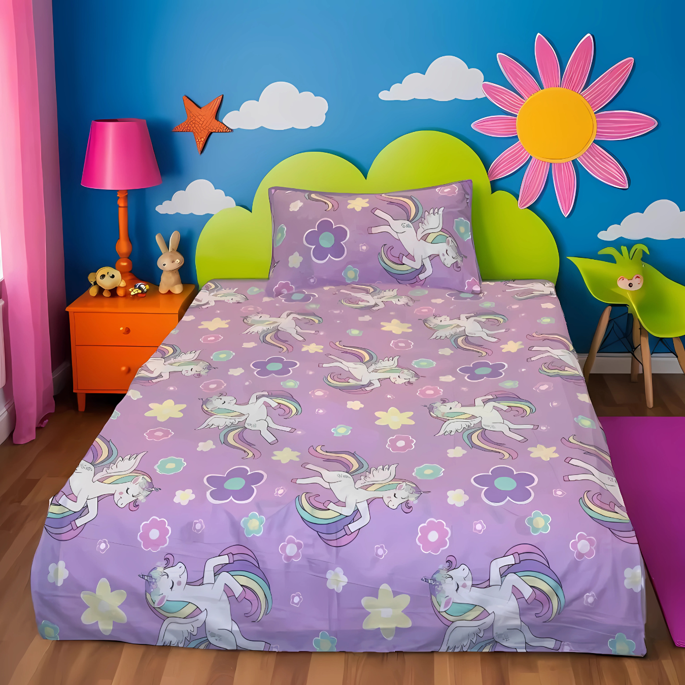 LILAC UNICORN - Kids BEDSHEET SET