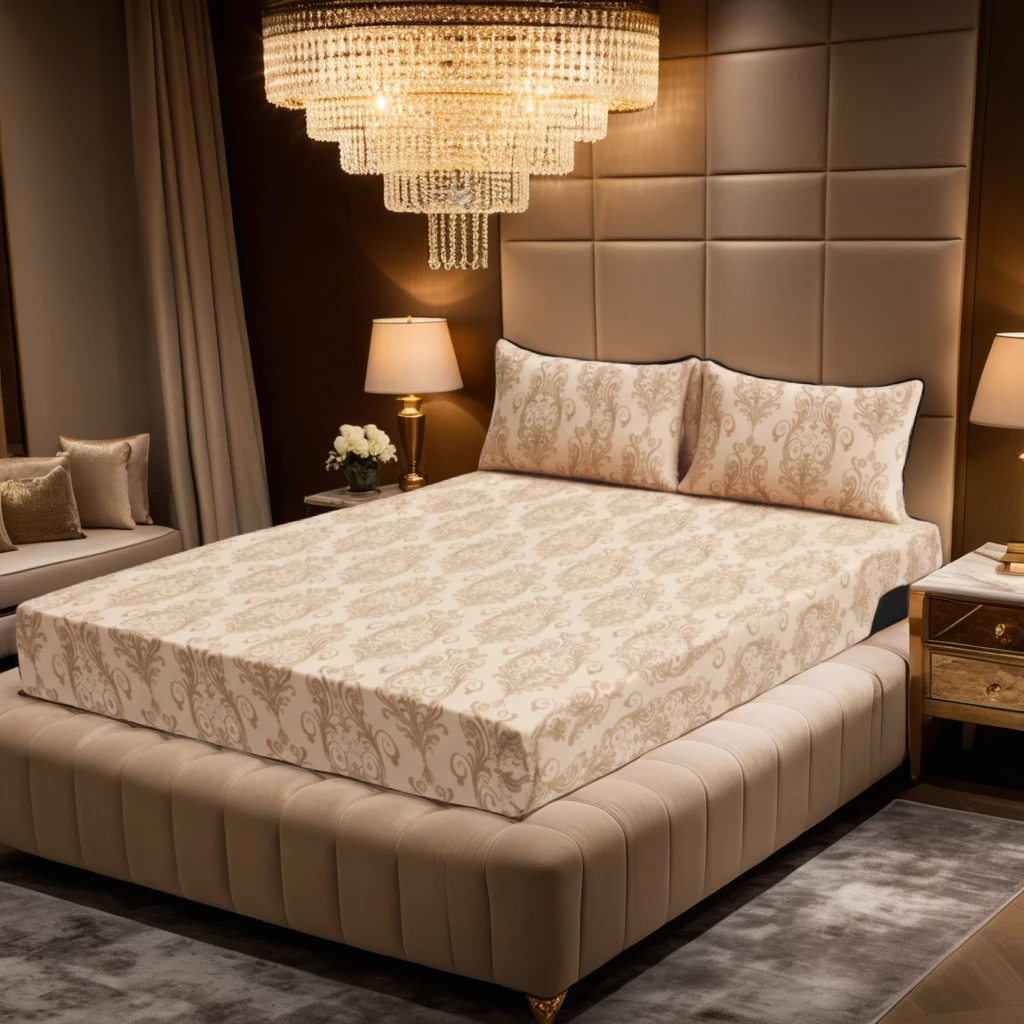 FLOWER/L.SKIN VELVET fitted bedsheet - (premium)