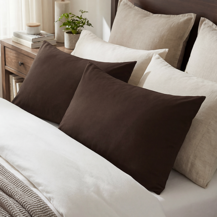 CHOCO DYED PILLOW COVERS