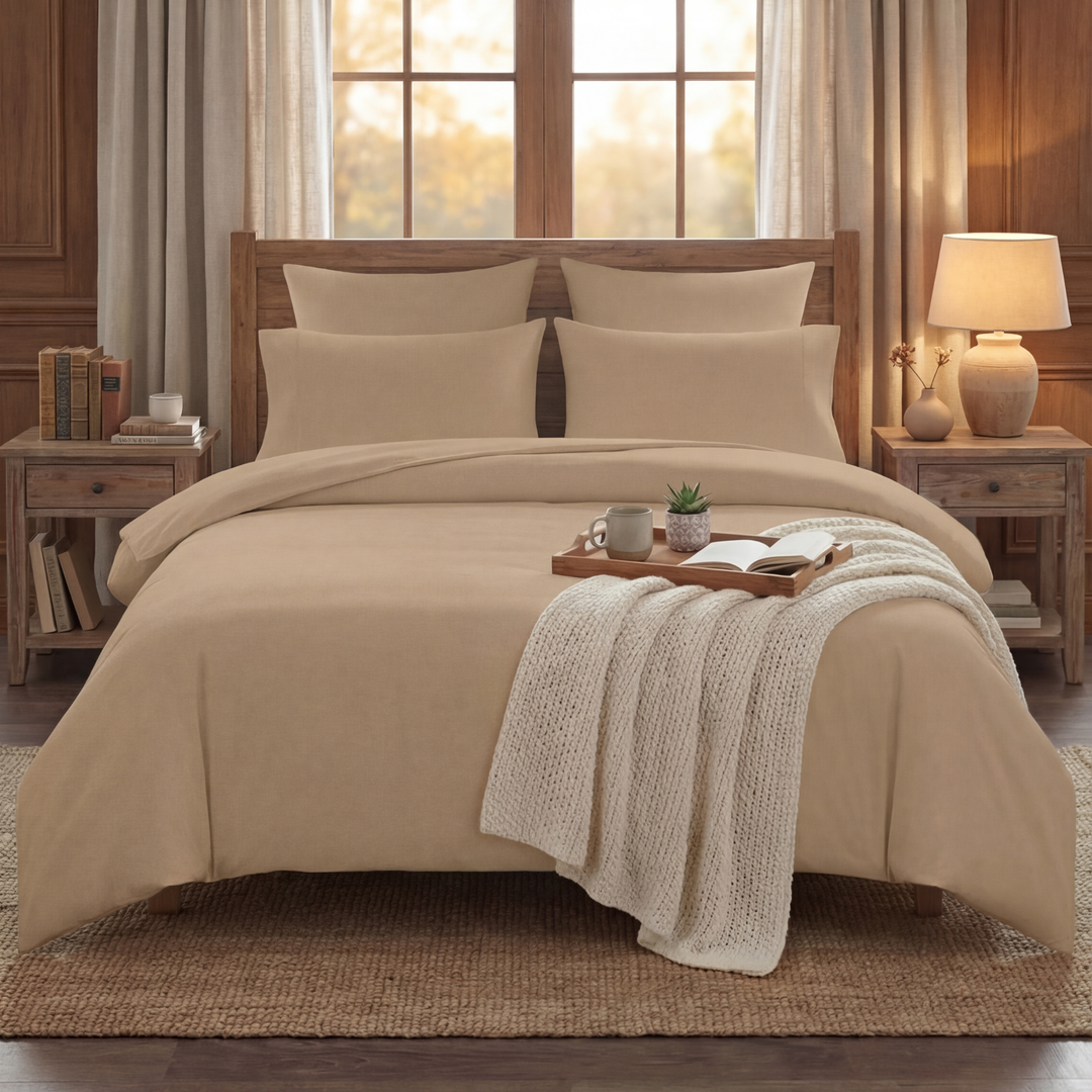SKIN LUXURY DYED BEDSHEET SET- 5 PCS