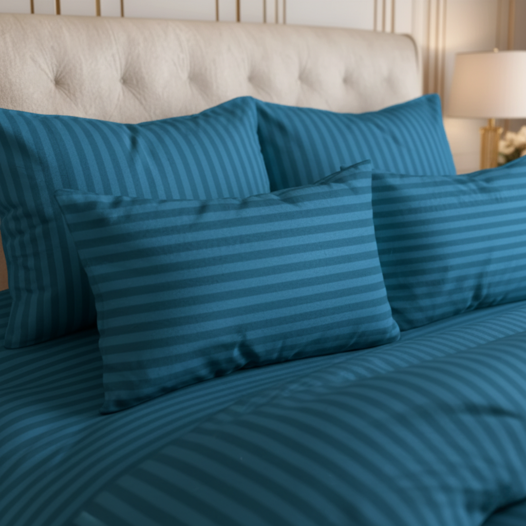 ZINC SATIN STRIPE DUVET COVERS SET 8 PCS