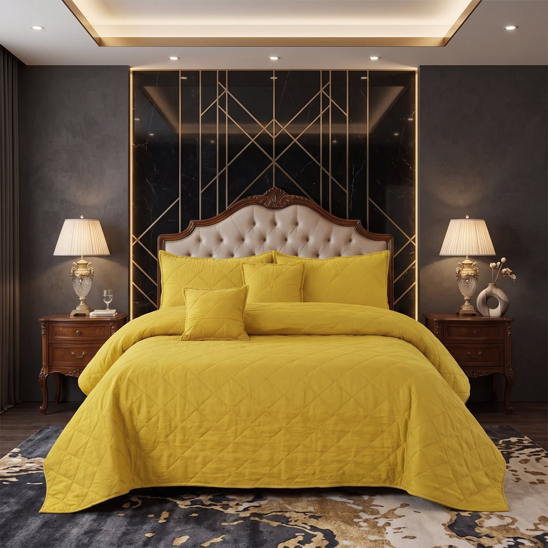 FABRINA Quilted Bedspread Set - 5 Pcs