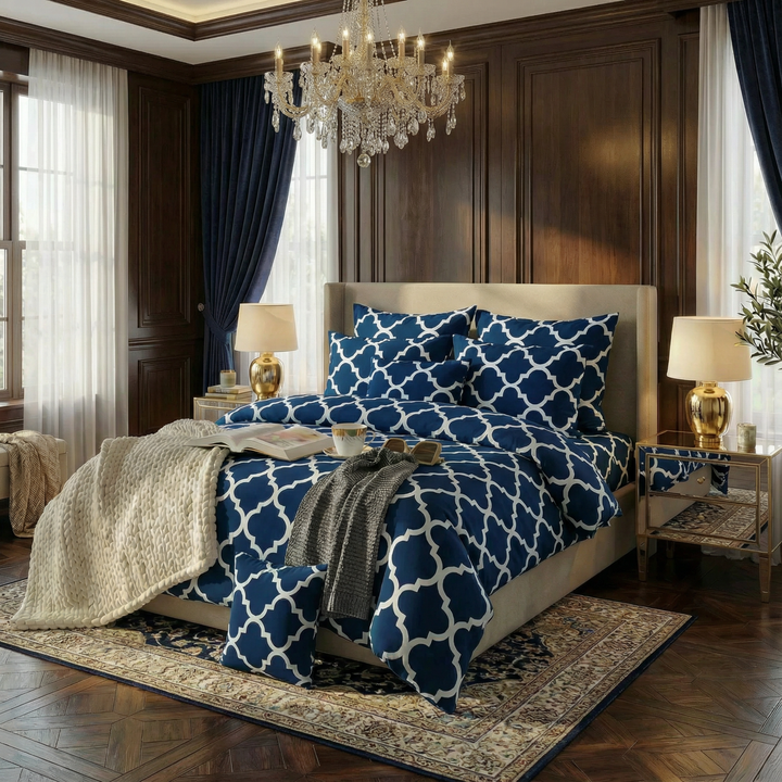 BLUE PENDORA DUVET COVERS  SET - 8 PCS (PREMIUM