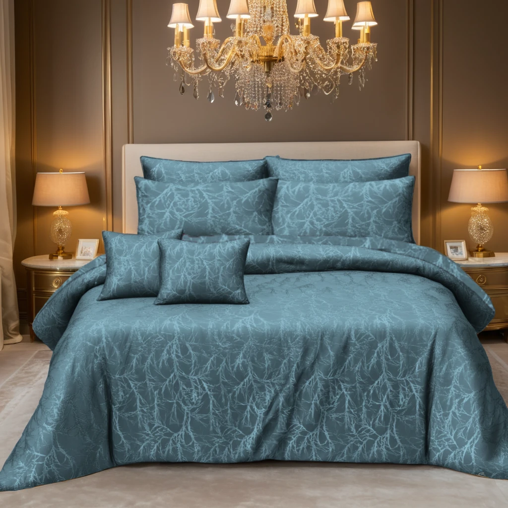 TREE/GREY VELVET DUVET COVERS SET 8 PCS