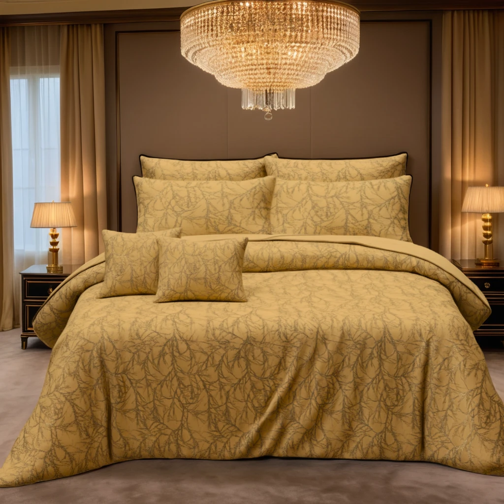 TREE/GOLDEN VELVET DUVET COVERS SET 8 PCS