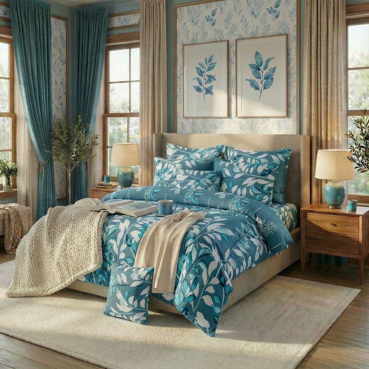 BLUE ZURIC DUVET COVERS  SET - 8 PCS (PREMIUM)