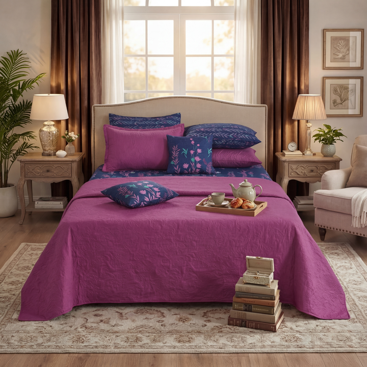 BAXTER PURPLE Winter Comforter Set- 8 Pcs