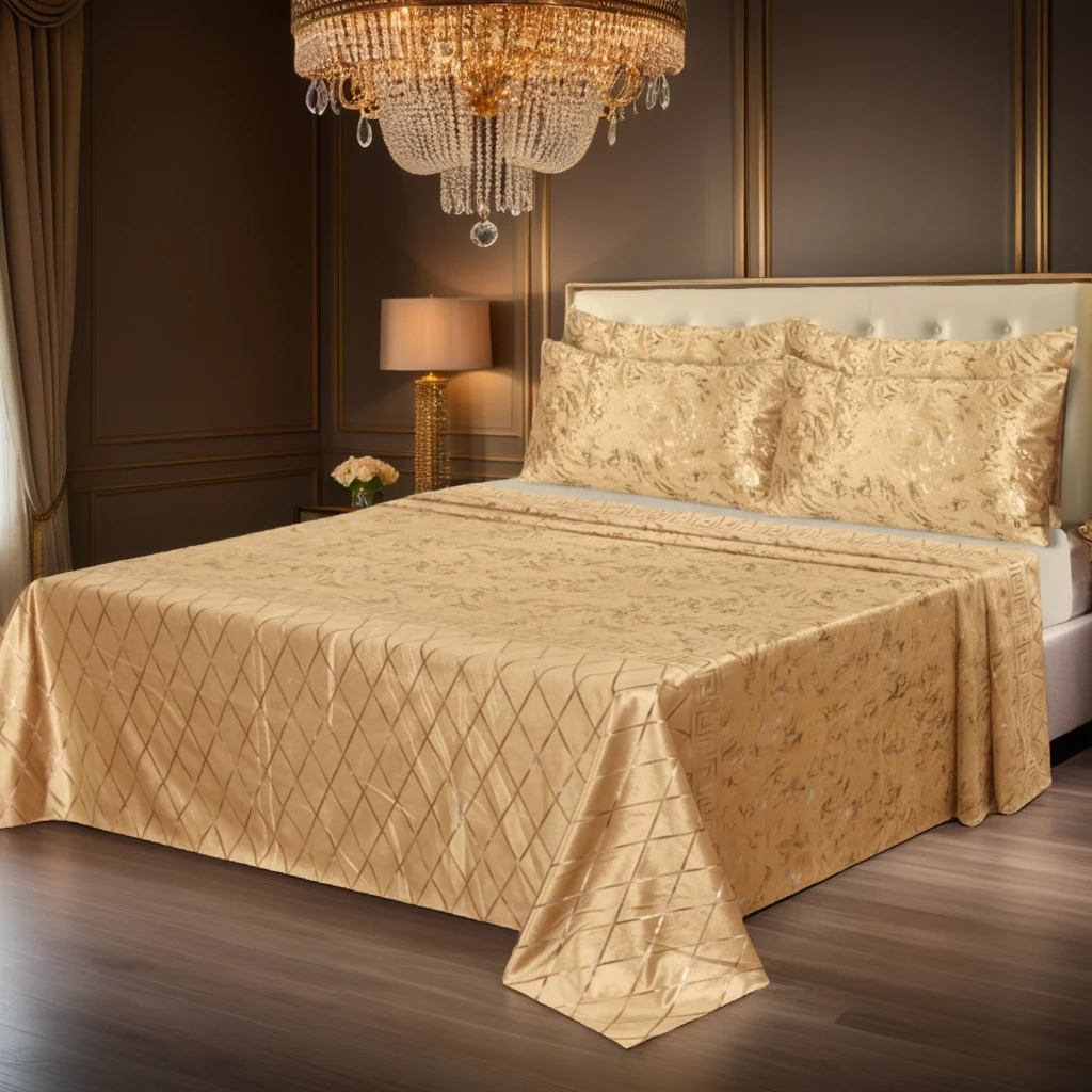 MILITARY/SKIN VELVET BEDSHEET SET - 5 PCS