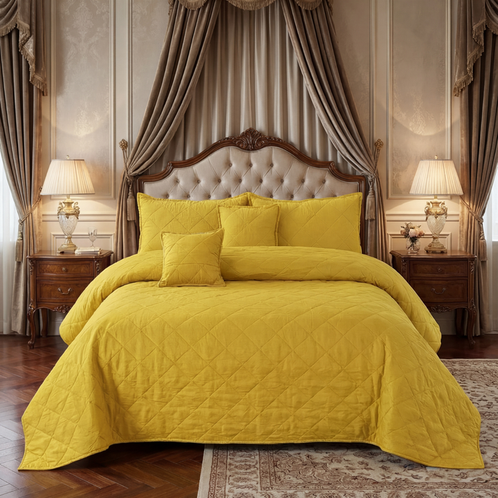 FABRINA Quilted Bedspread Set - 5 Pcs