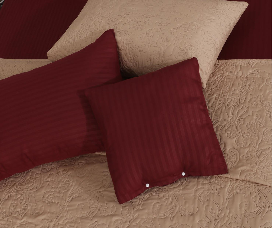 SKIN MAROON Comforter Set- 8 Pcs