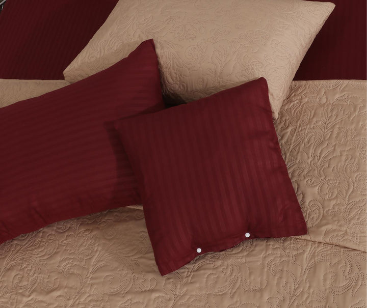 SKIN MAROON Comforter Set- 8 Pcs