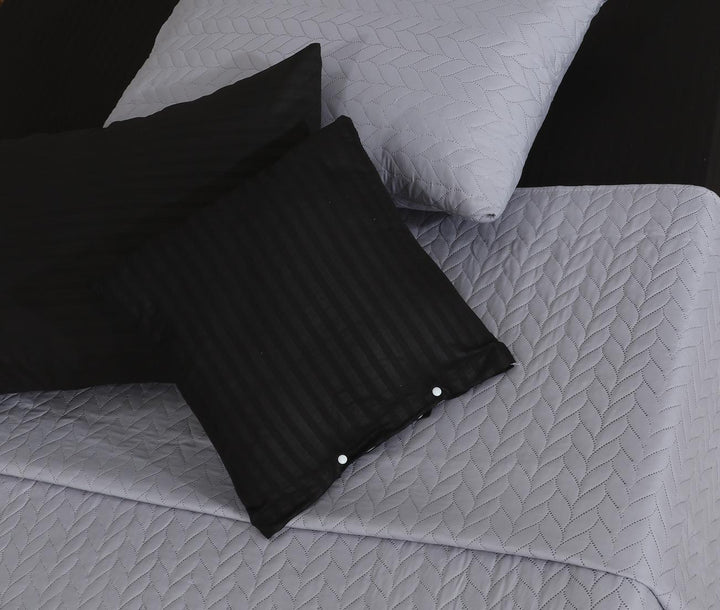 SILVER BLACK Comforter Set- 8 Pcs