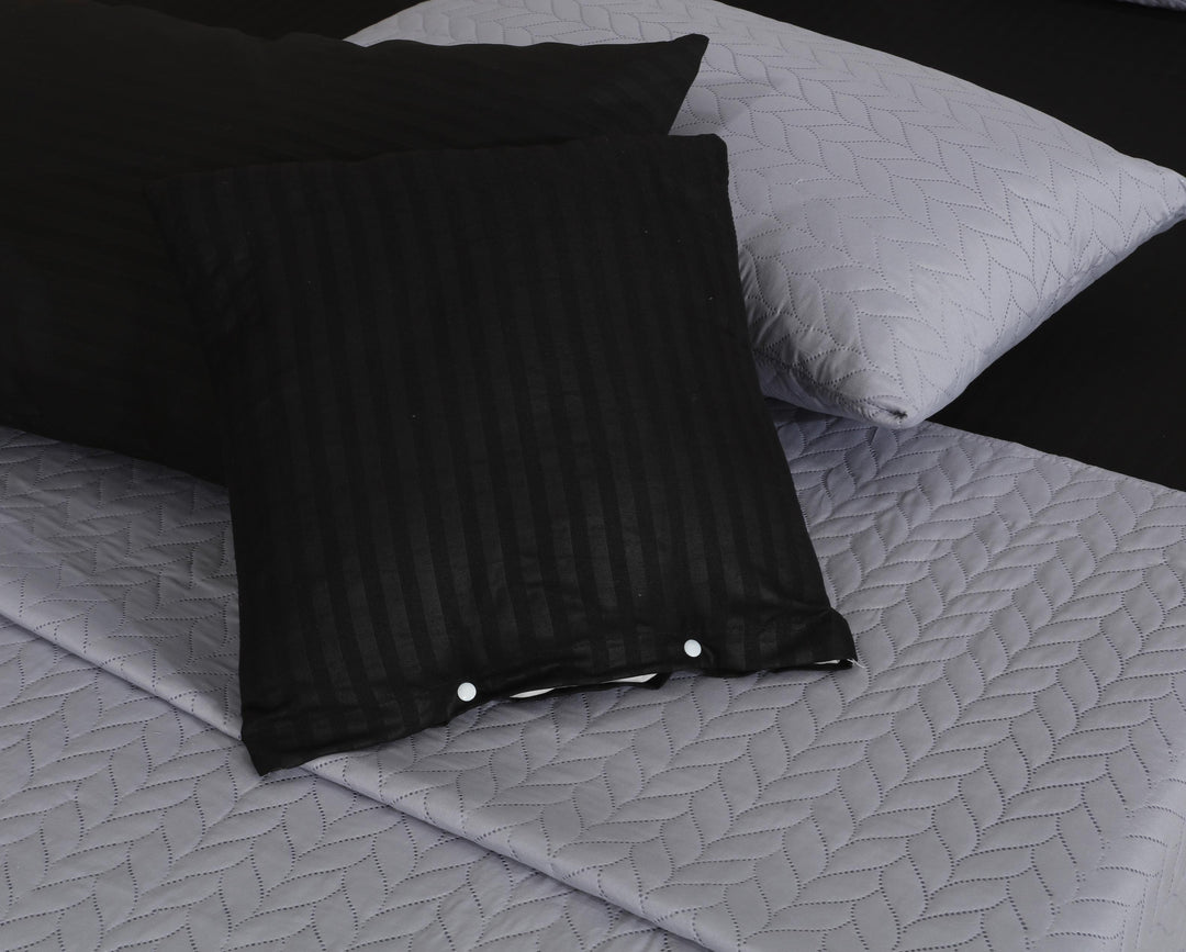 SILVER BLACK Comforter Set- 8 Pcs