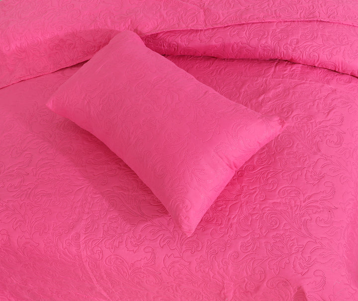 D.PINK BEDSPREAD SET - 3 PCS (PREMIUM)