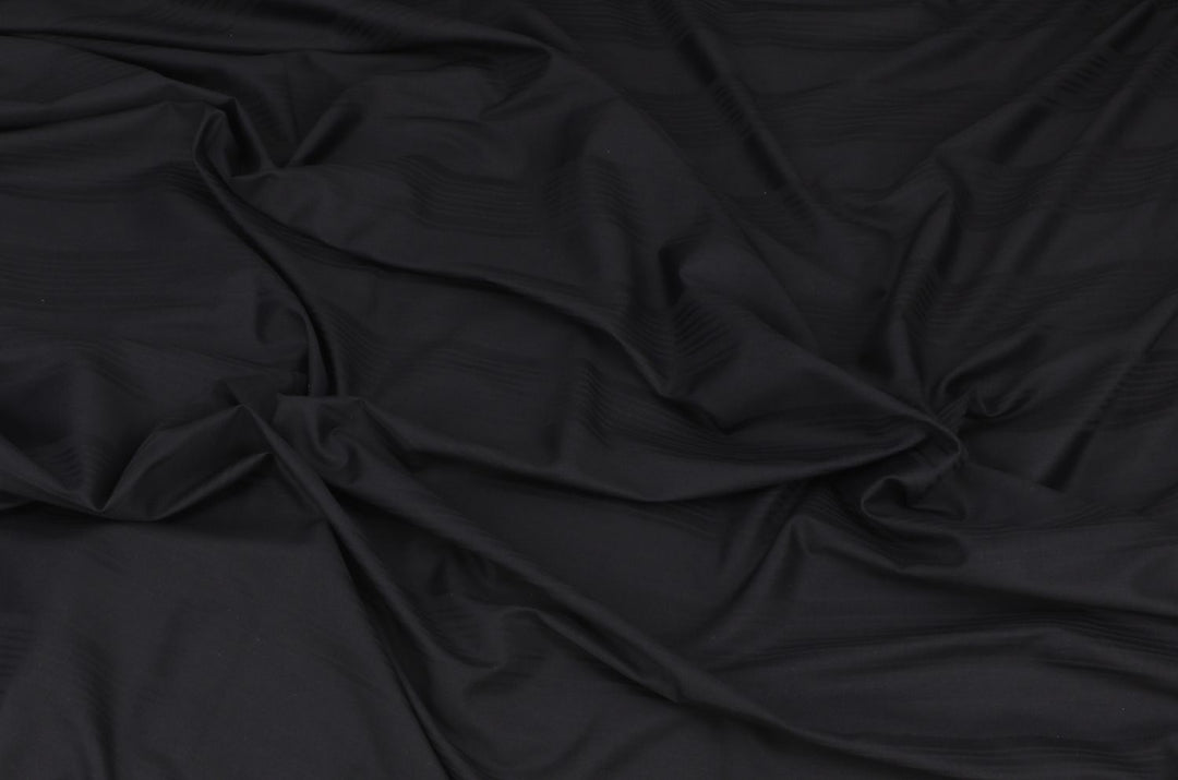 WIDE STRIPES BLACK BEDSHEET SET - 6 PCS (SATIN)
