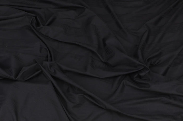 WIDE STRIPES BLACK BEDSHEET SET - 6 PCS (SATIN)