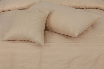 SMALL STRIPES L.YELLOW BEDSHEET SET - 6 PCS (SATIN)