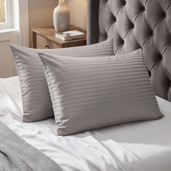 GREY STRIPES PILLOW COVERS