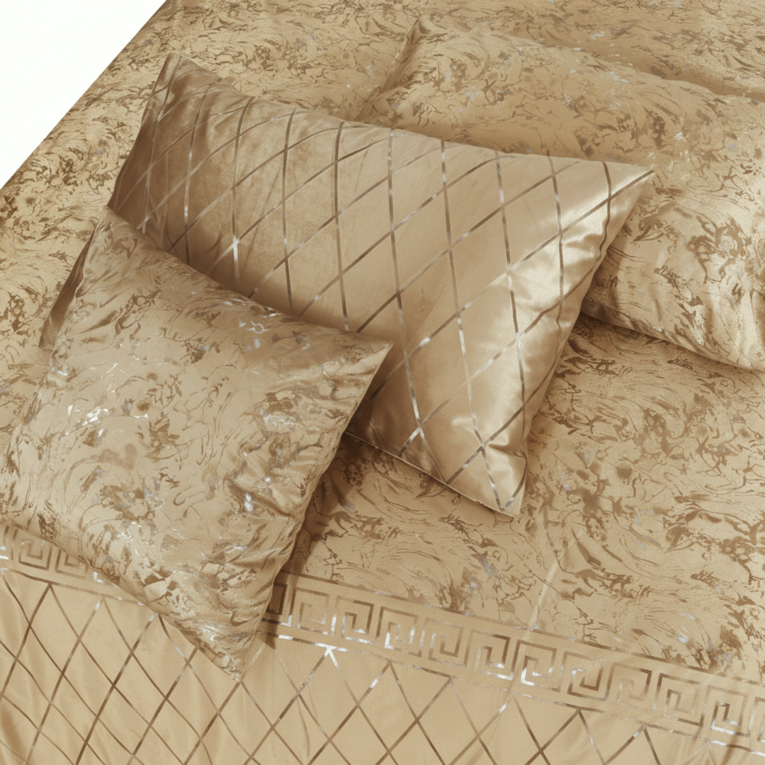 GOLDEN VELVET DUVET COVERS SET 8 PCS