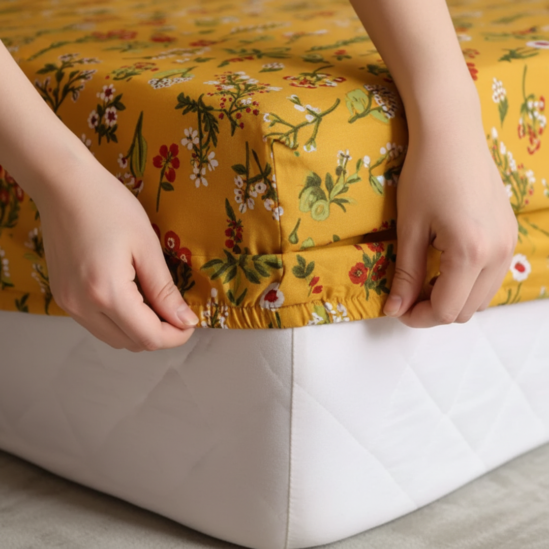 PANSY FITTED SHEET - (PREMIUM)