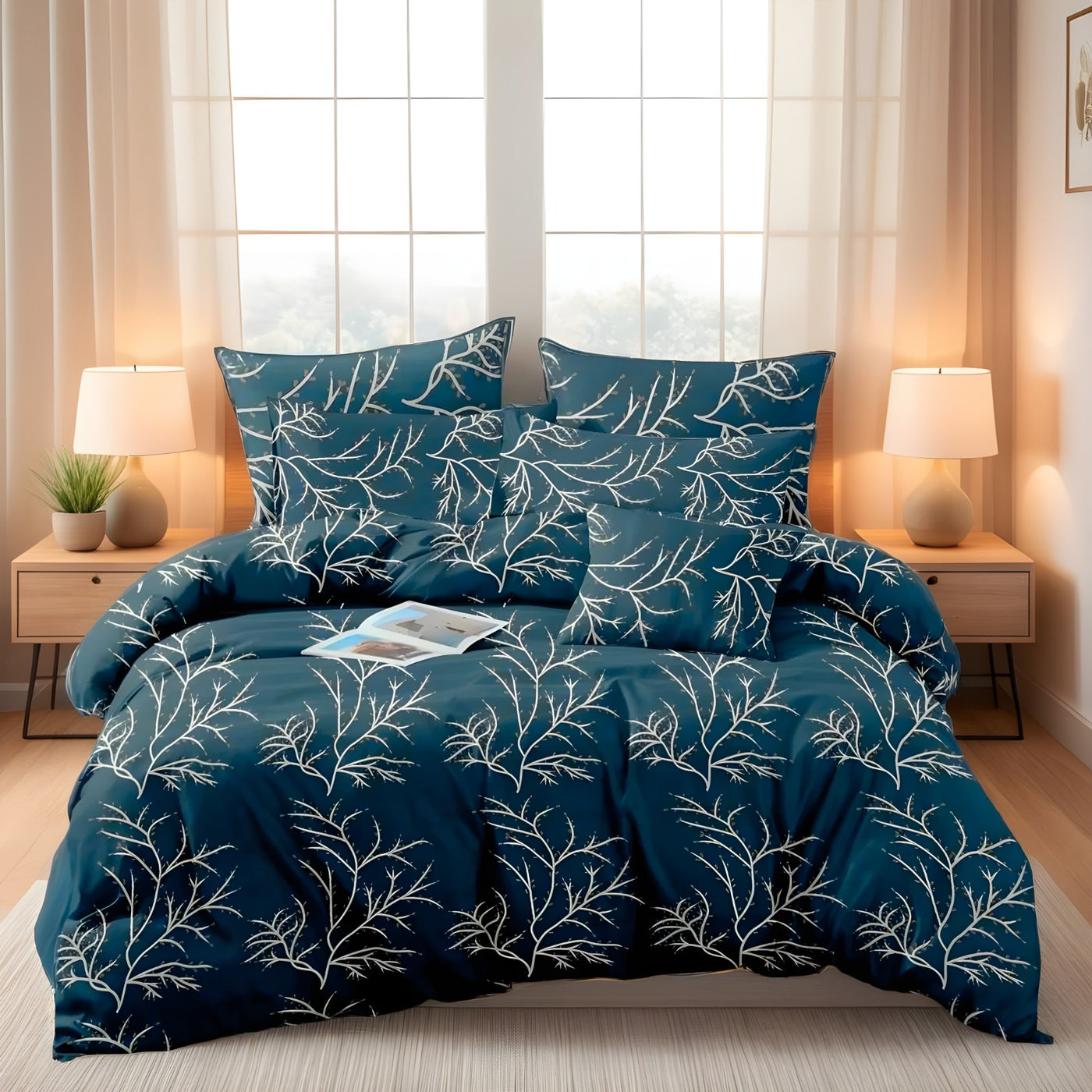GREY BUNCH summer comforter set- 7 pcs