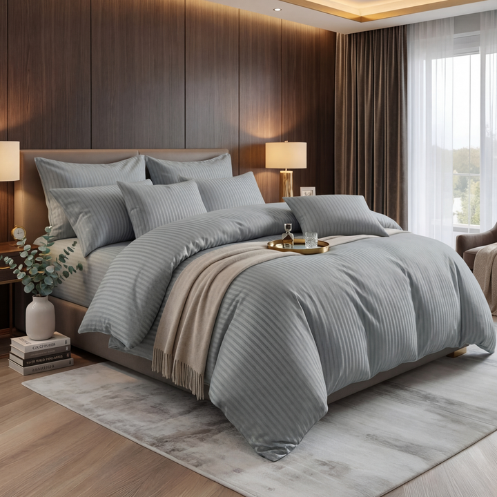 SILVER STRIPE  RAZAI SET - 8 PCS