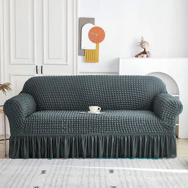 GREY FITTED BUBBLE SOFA COVER