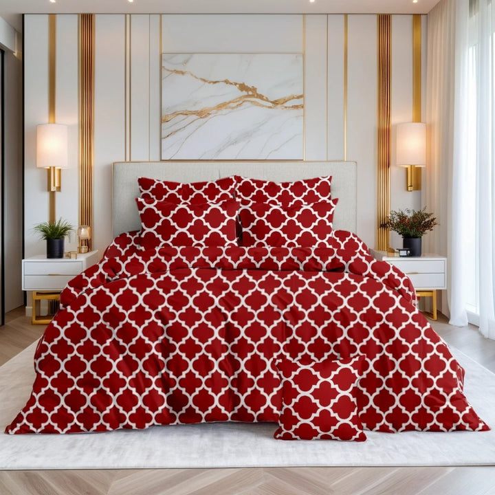 RED PENDORA RAZAI SET - 7 PCS