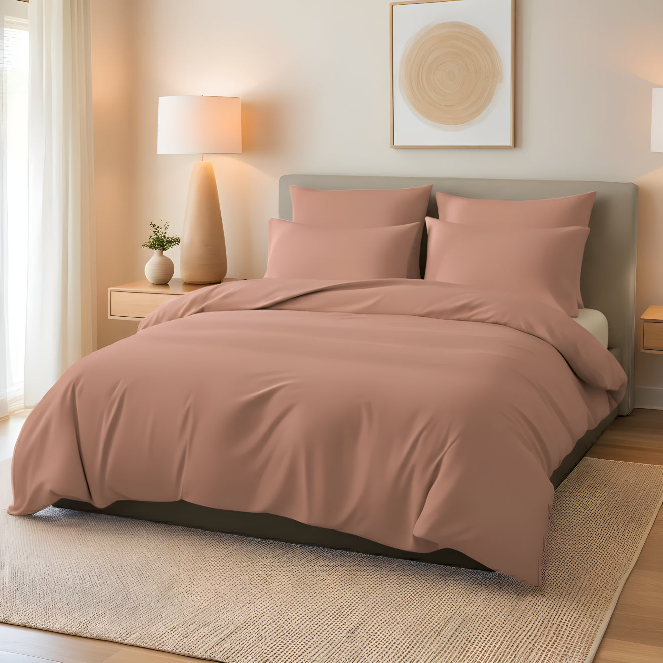 SKIN LUXURY DYED BEDSHEET SET- 5 PCS