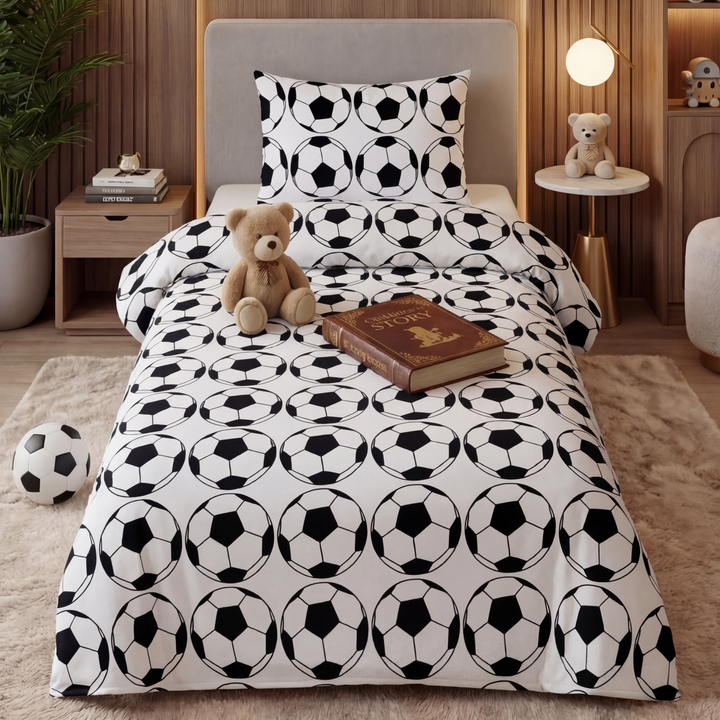FOOTBALL WHITE - Kids BEDSHEET SET
