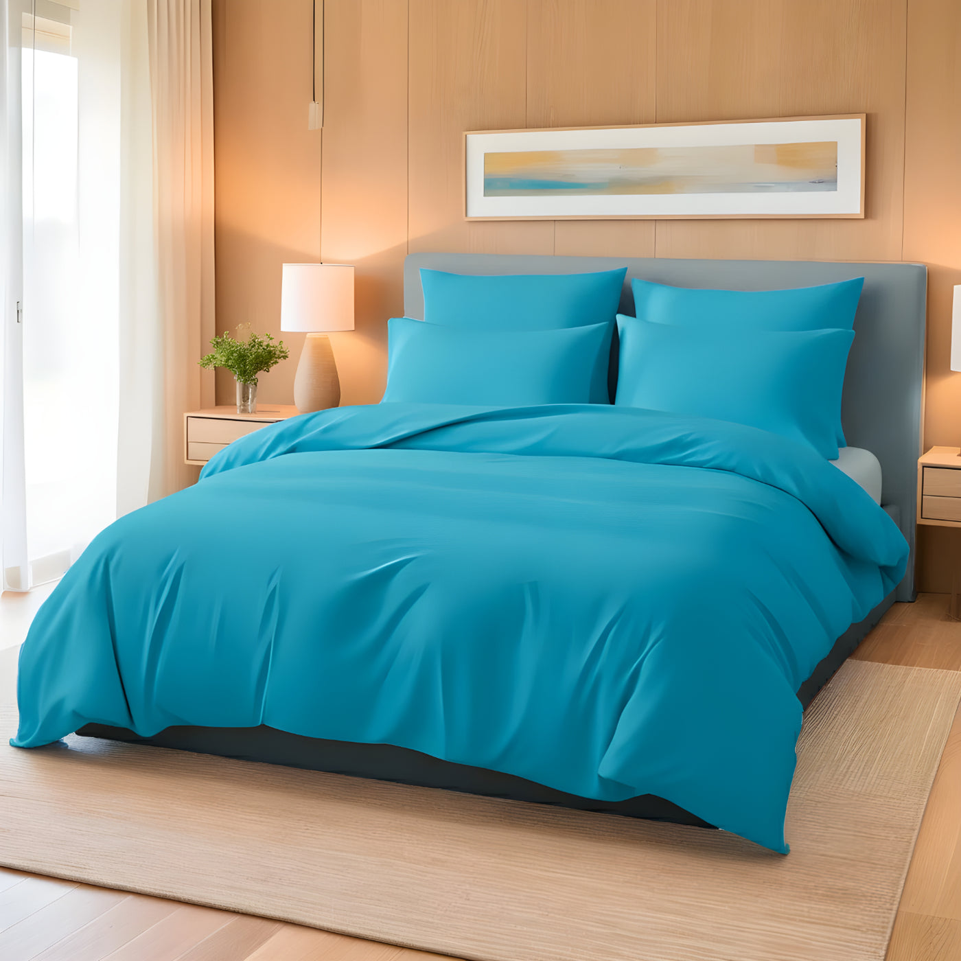 MINT LUXURY DYED BEDSHEET SET- 5 PCS
